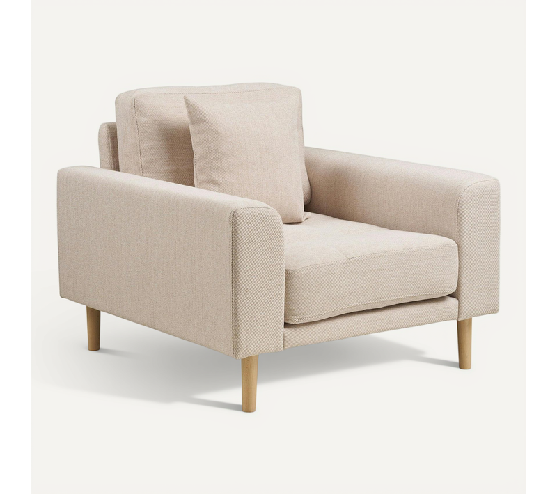 Fauteuil Blanc Sable En Tissu Amsterdam