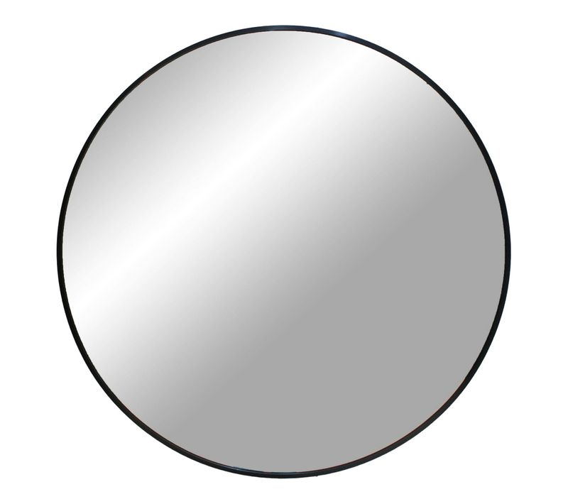 Miroir Rond Avec Cadre En Aluminium Noir D.80 Cm Seoul