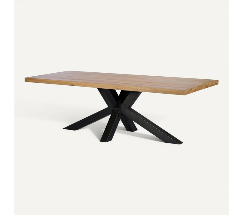 Table à Manger Bois Métal Pied Croisé 200 Cm Volga