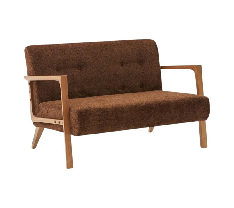 Canapé 2 Places Compact Marron Moderne 124 Cm Kos