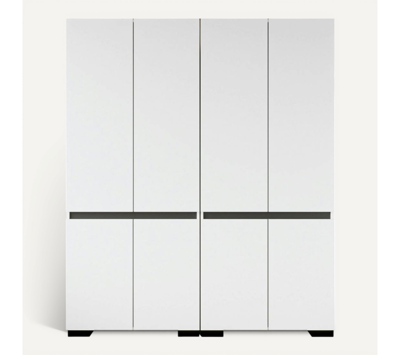 Dressing Double Blanc, 4 Portes Et 3 Tringles Byron