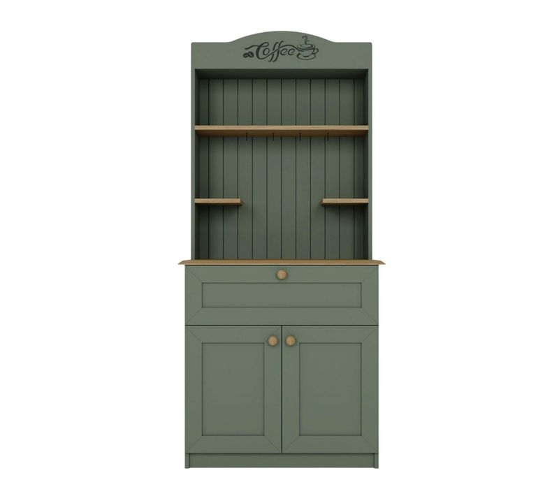 Vaisselier De Cuisine Vert Sauge, Niche Machine à Café Varen