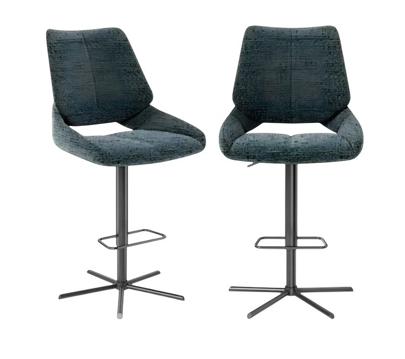 Chaise De Bar Réglable Anthracite Assise Baquet (lot De 2) Ligurie