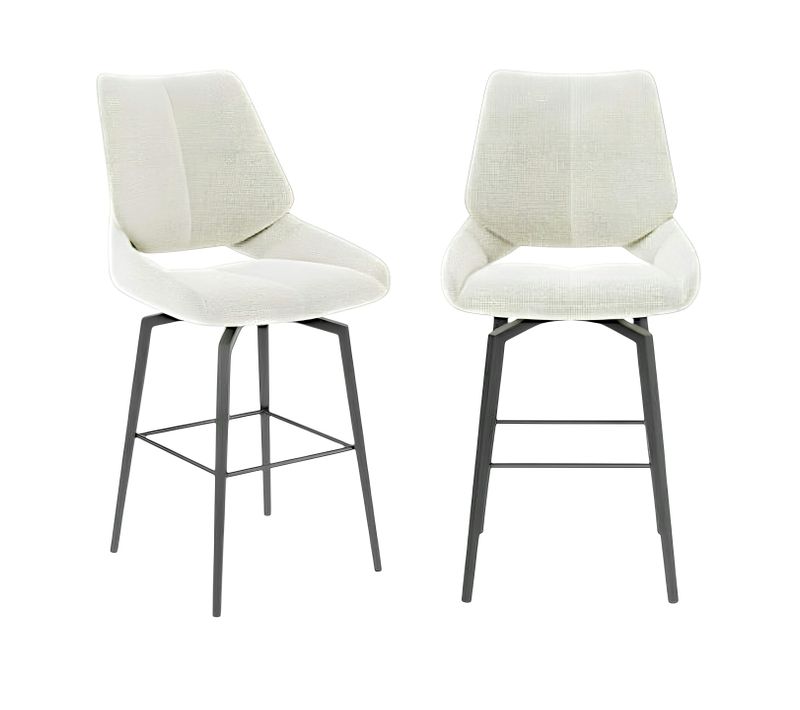 Chaise De Bar Pivotante Beige Assise Baquet (lot De 2) Ligurie