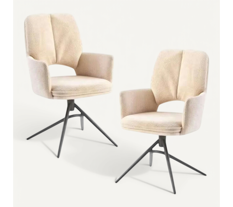 Chaise Pivotante Beige Double Coussinage (lot De 2) Ligurie