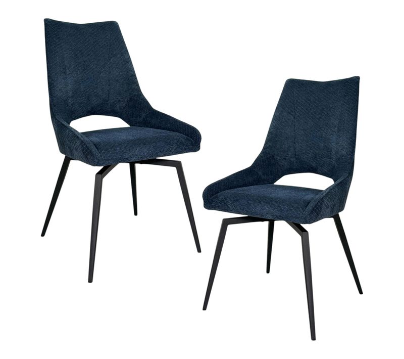 Chaise Pivotante Bleue, Dossier Ouvert (lot De 2) Ligurie