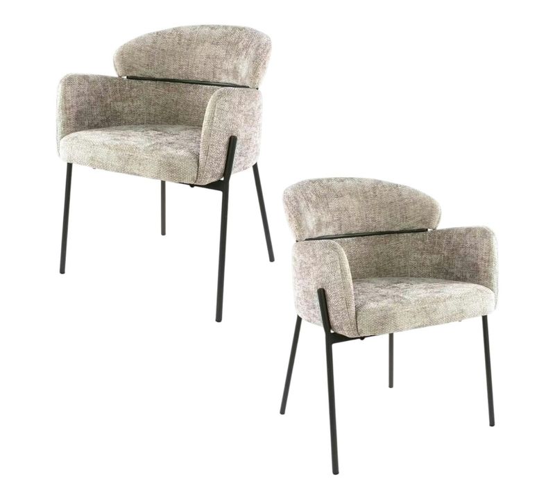 Fauteuil De Table Beige Dossier Rond (lot De 2) Galway