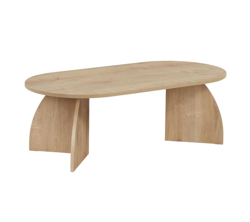 Table Basse Ovale Effet Bois De Chêne, Pieds Courbes Marfa