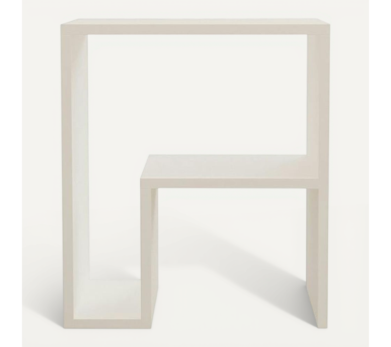 Table D'appoint Design Blanche, Forme L Avec Rangement Marfa