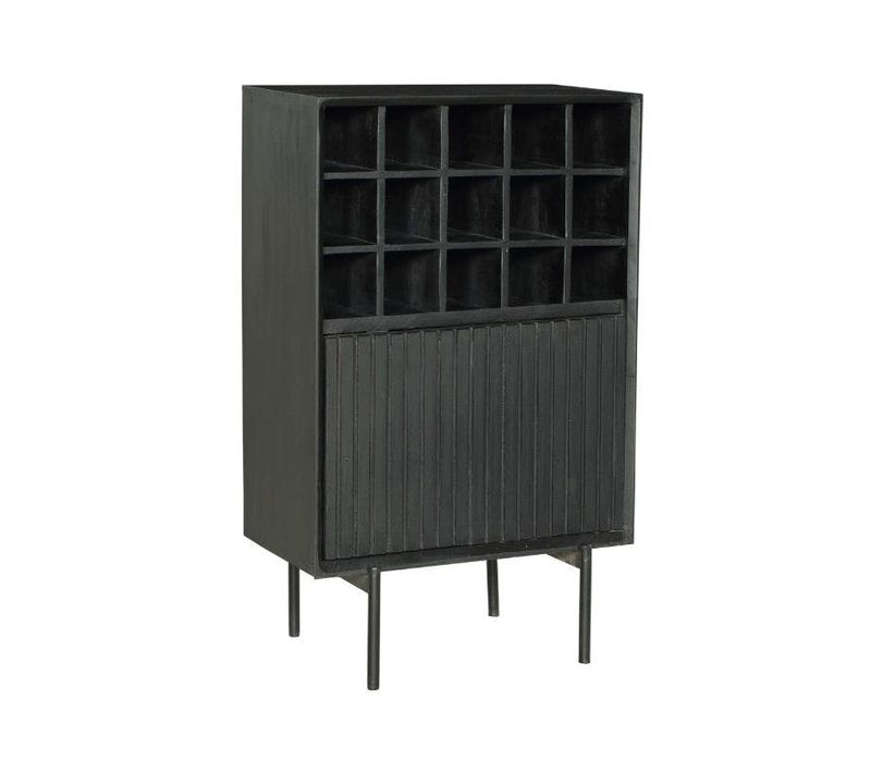 Minibar Salon Bois Noir 1 Porte 1 Casier Cortina