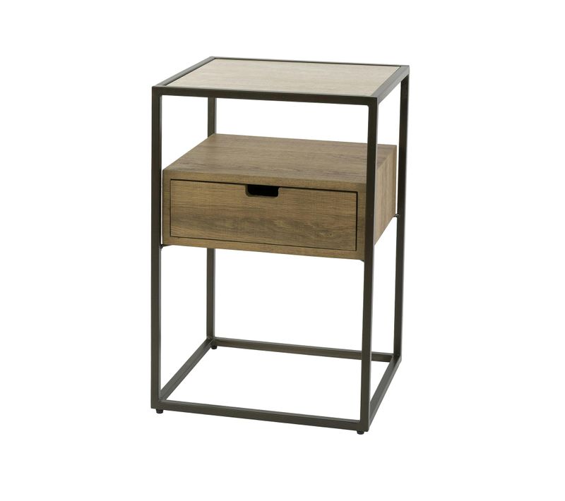 Table De Chevet Moderne Effet Travertin 1 Tiroir Ascoli