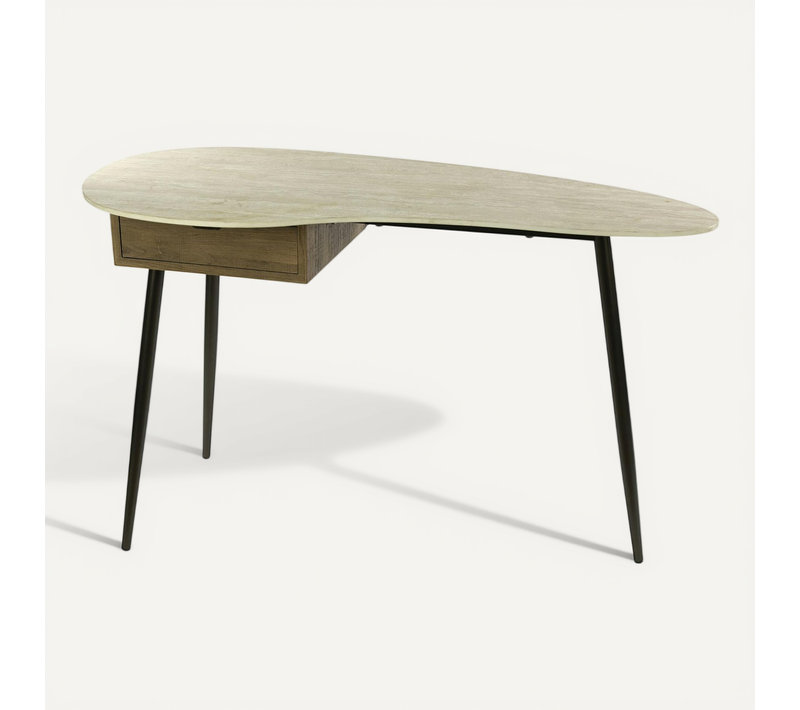 Console Bureau Effet Travertin 1 Tiroir Ascoli