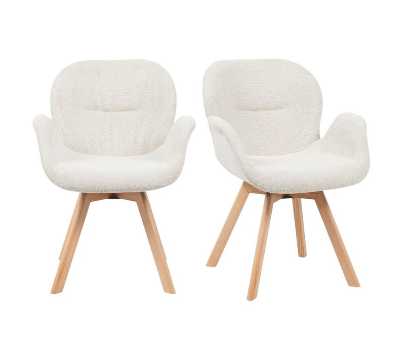 Chaise Scandinave Pivotante Beige (lot De 2) Cortina