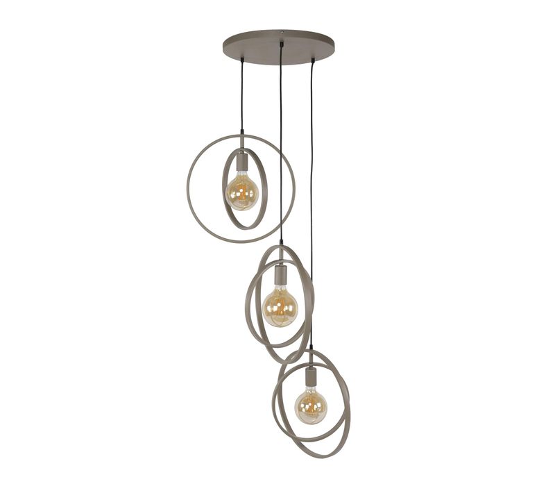 Suspension Multiple Beige 3 Anneaux Pivotants Tribeca