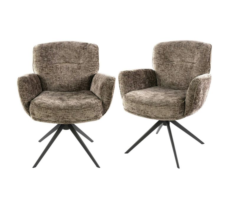 Fauteuil Pivotant Beige Chaud à Dossier Souple (lot De 2) Ascoli