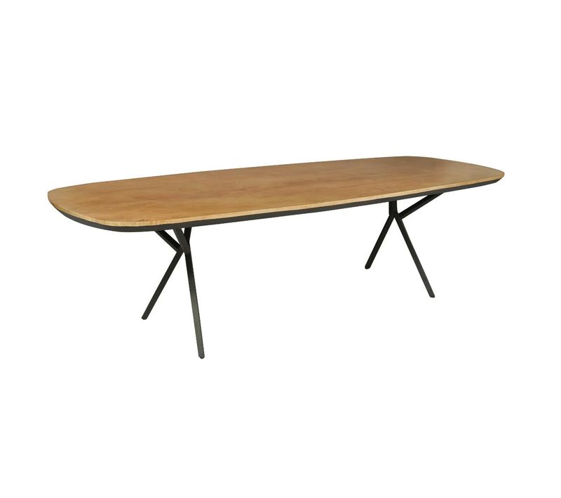 Table Rectangulaire Bois Bords Arrondis 240 Cm Uvea