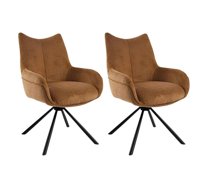 Chaise Pivotante Moutarde à Accoudoirs (lot De 2) Iena