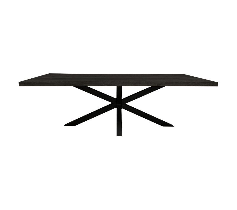 Table En Bois Noir à Pied Central 240 Cm Rivano