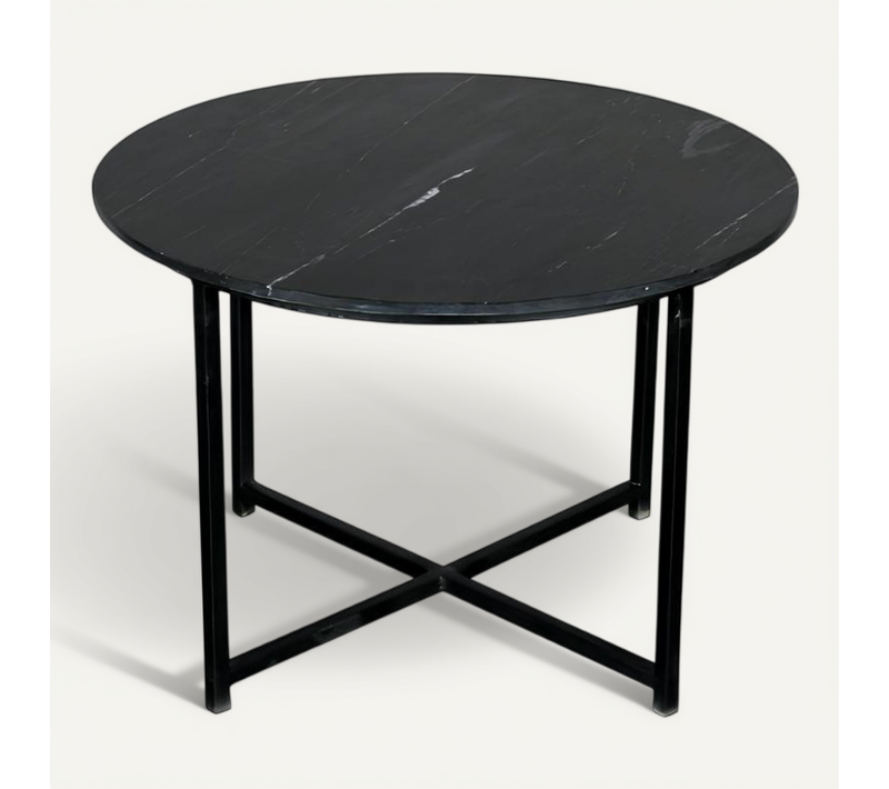 Table Basse Ronde En Marbre Noir D.75 Cm Duomo