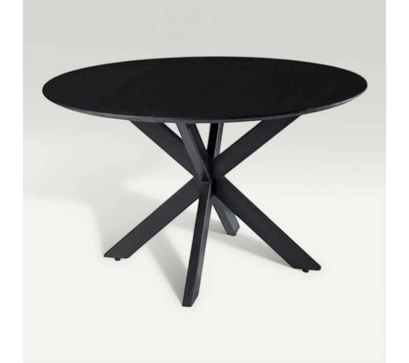 Table à Manger Ronde Marbre Noir D.150 Cm Duomo