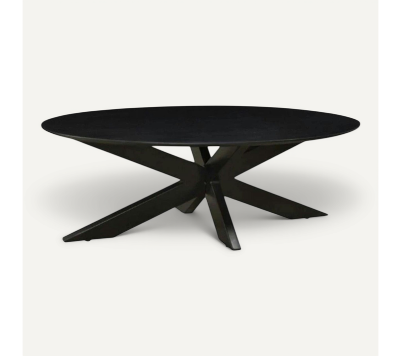 Table Basse Ovale En Marbre Noir Duomo