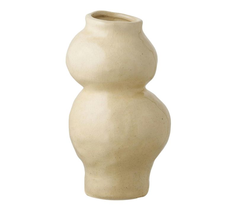 Vase Design Organique En Céramique Beige