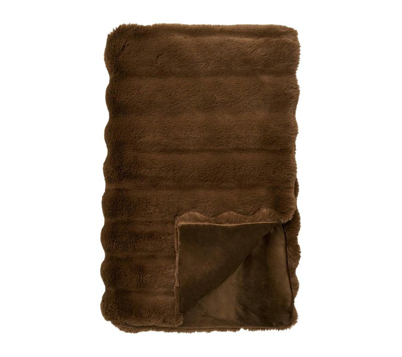 Plaid Fausse Fourrure Marron Fallon