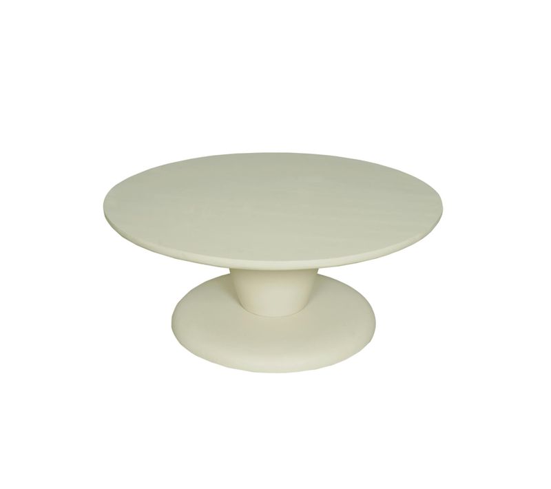 Table Basse Ronde En Bois Sable à Pied Central Alma