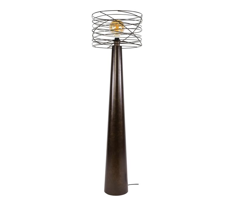Lampadaire De Salon Métal Marron Pied Conique Ralf