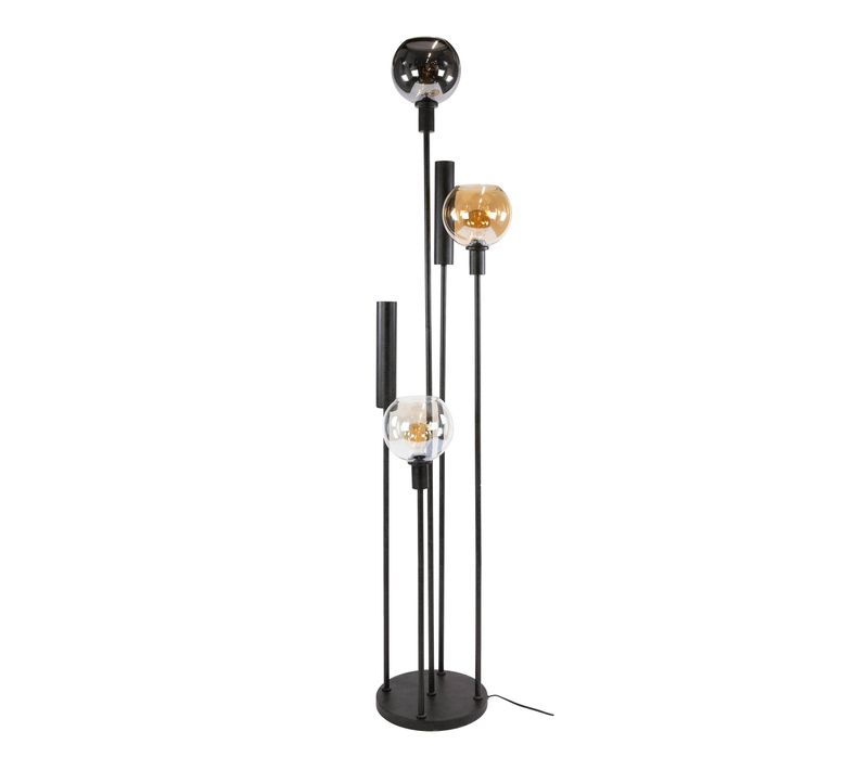 Lampadaire Salon Moderne 3 Globes Verre Tricolore Nova