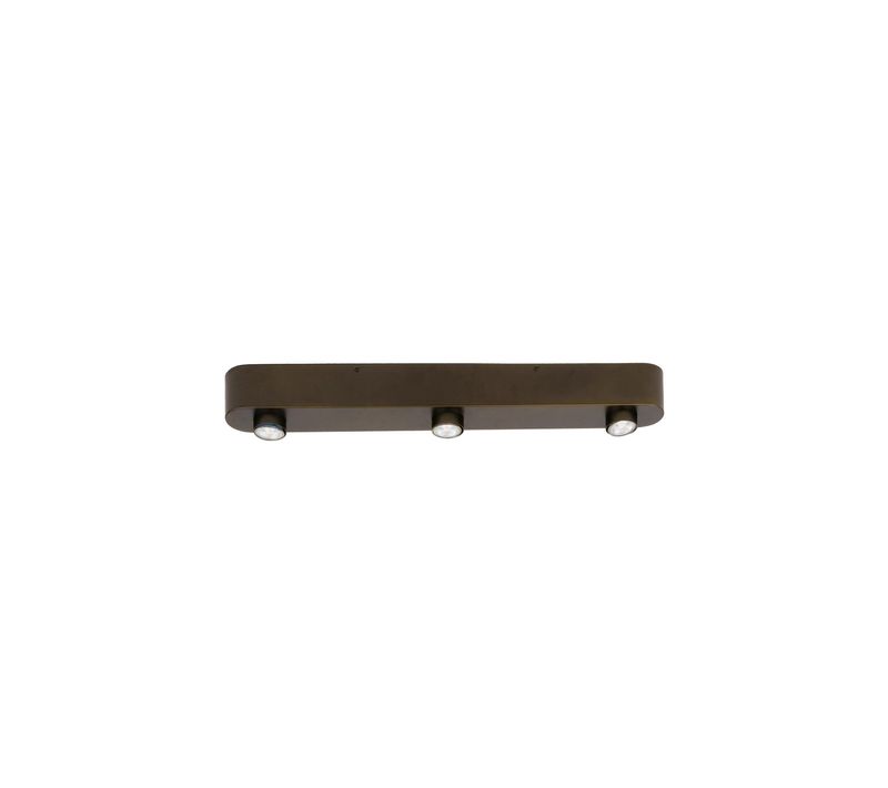 Plafonnier Long En Métal Bronze 3 Lampes Terra