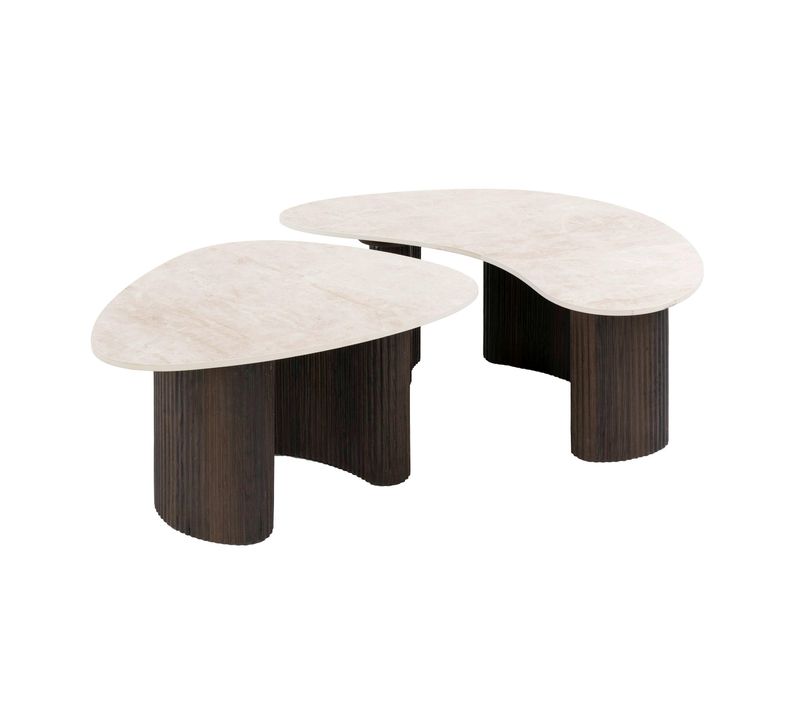 Table Basse Céramique 3d Design Organique (x2) Mahal