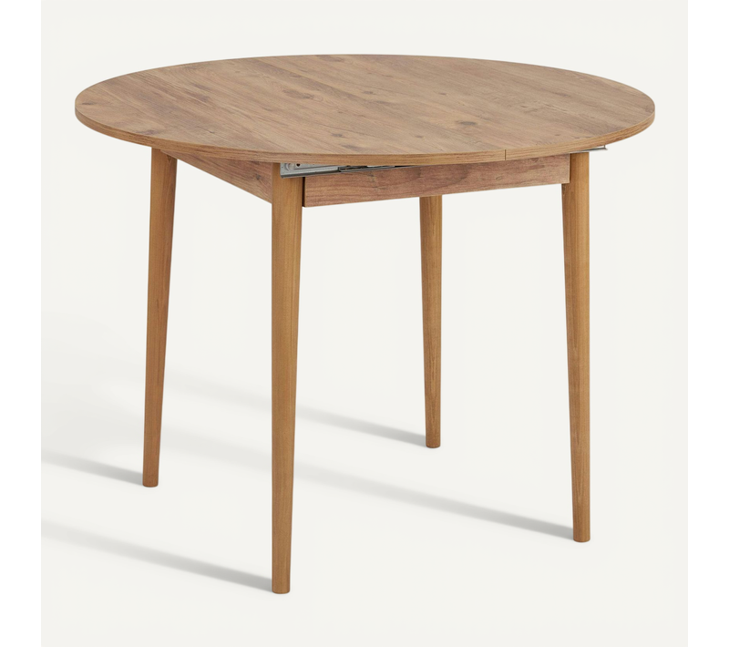 Table Ronde Extensible Effet Bois De Pin 100-131 Cm Marfa