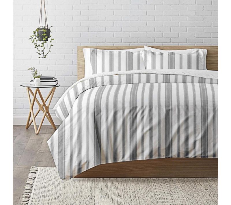 Housse De Couette Coton Markus Gris  - 140 X 200 cm