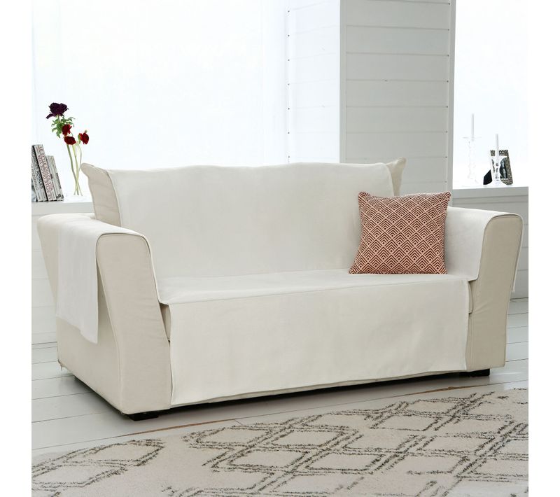 Protège Canapé 150x190 Blanc Écru En Polyester