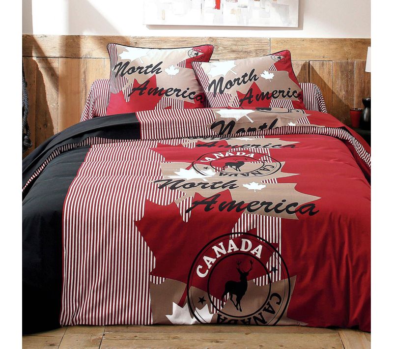 Housse De Couette 140x200 Rouge En Coton