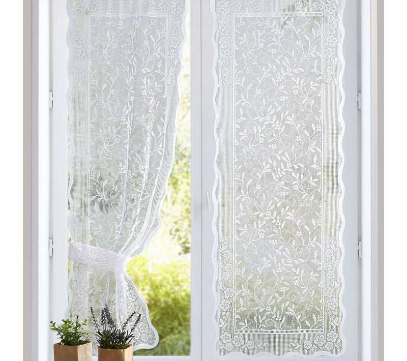 Voilage Droit 60x220 Blanc En Polyester