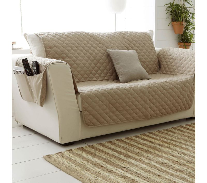 Protège Canapé 180x230 Marron Taupe En Polyester