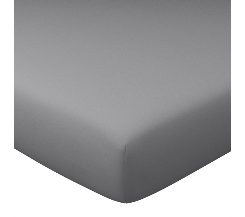 Drap-housse 180x200x28 Gris Minéral En Coton