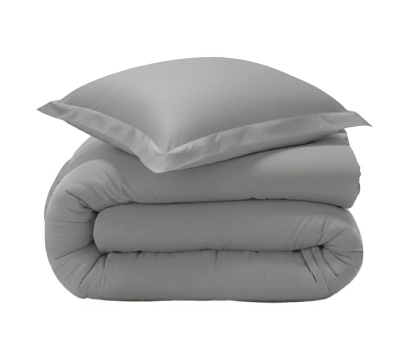 Housse De Couette 200x200 Gris Minéral En Coton