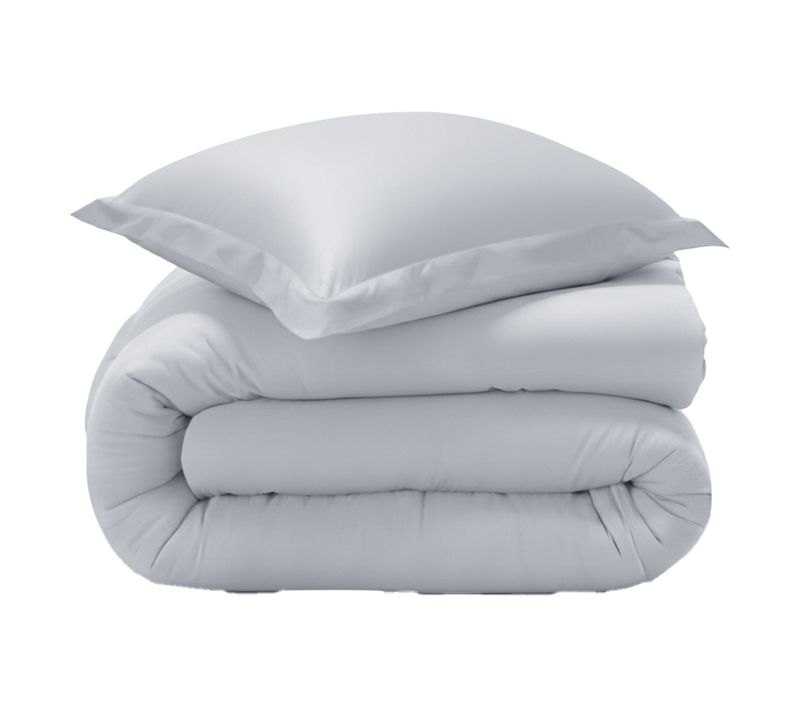 Housse De Couette 140x200 Gris Perle En Coton