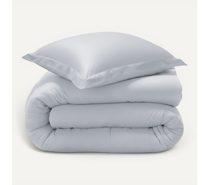 Housse De Couette 200x200 Gris Perle En Coton
