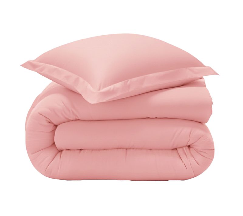 Housse De Couette 260x240 Rose Thé En Coton