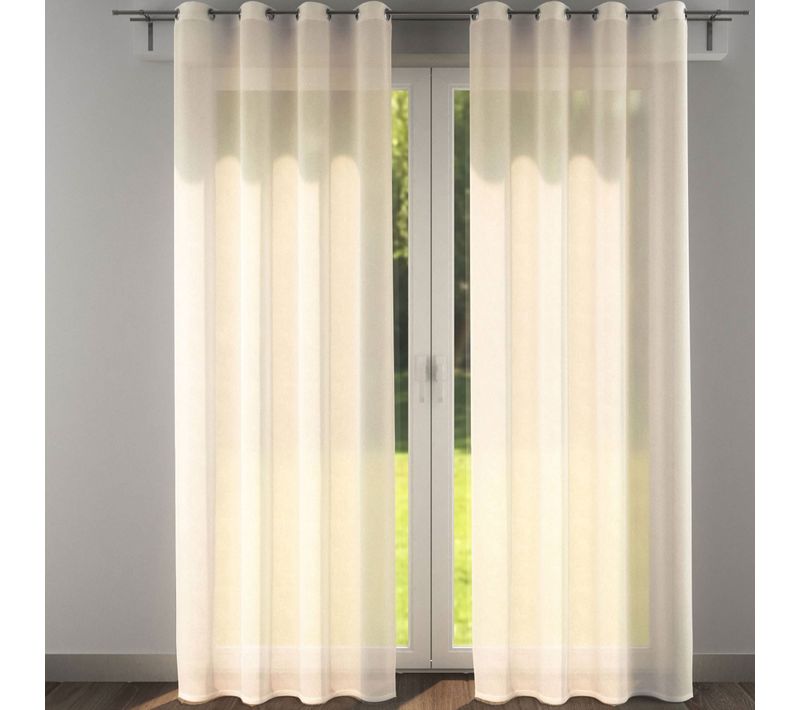 Voilage 145x240 Blanc Ivoire En Polyester