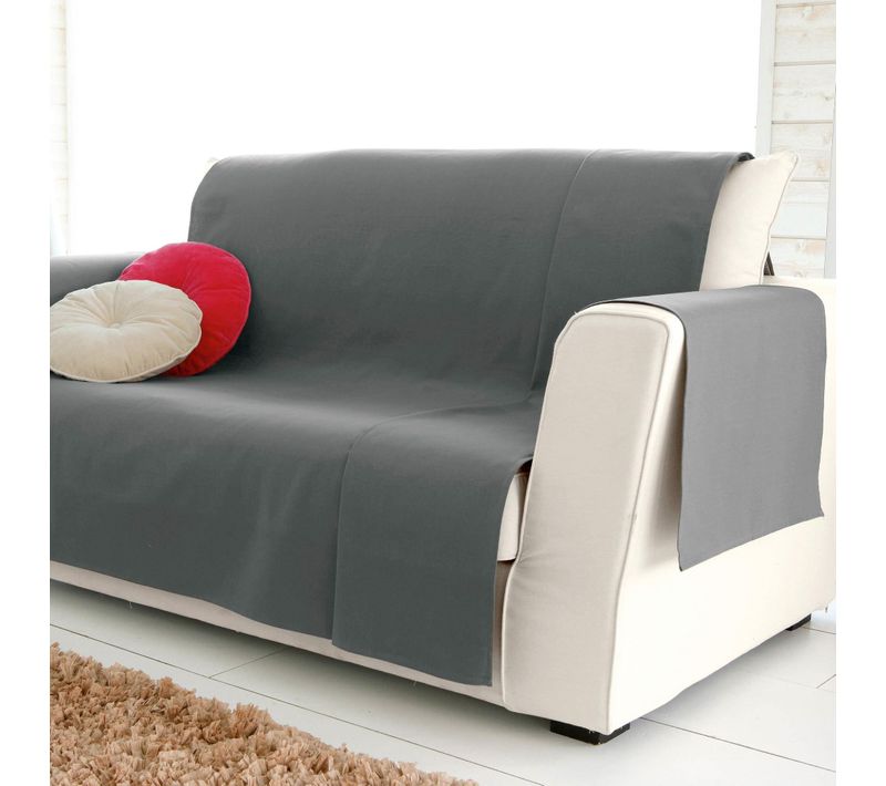 Protège Canapé 150x200 Gris En Coton