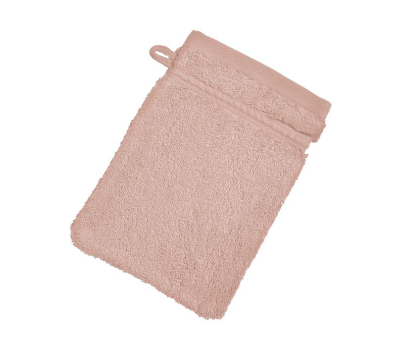 Lot De 2 Gant De Toilette 15x21 Rose Blush En Coton