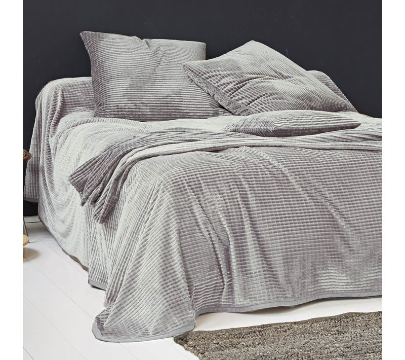 Jeté De Lit 180x245 Gris En Polyester