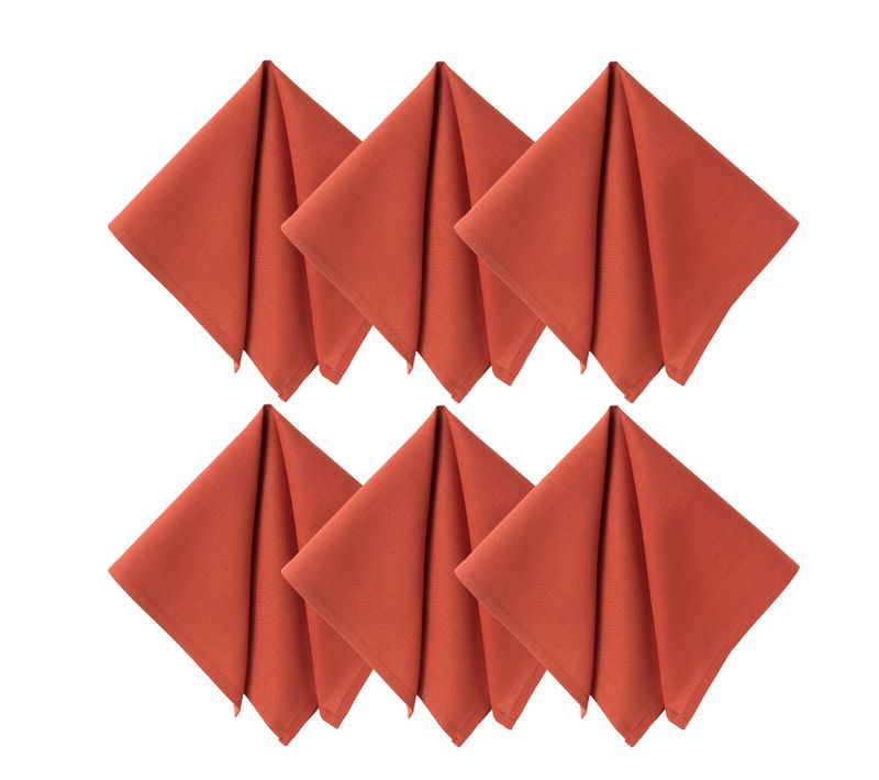 Serviette De Table 43x43 Orange Terracotta En Coton