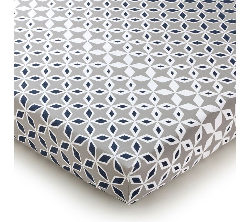 Drap-housse 90x190x28 Gris En Coton