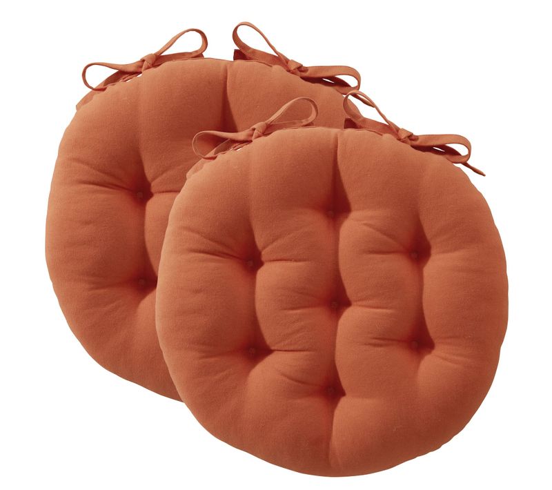 Lot de 2 Galettes Rond Orange Potiron En Coton